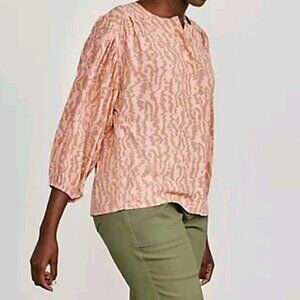 Elizabeth and James‎ Blouse Pink Tan Leopard Large